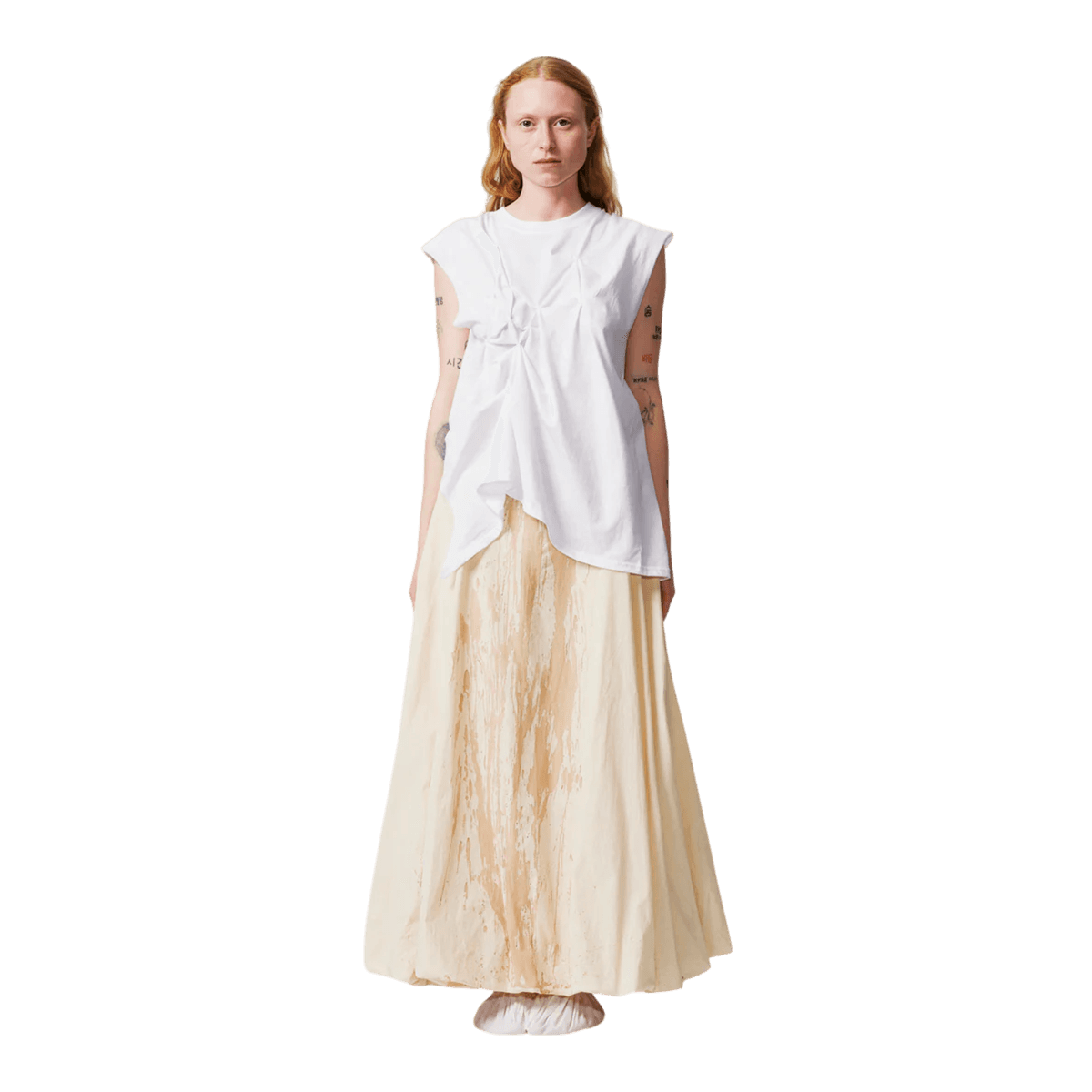 Asymmetrical White T-Shirt, view 2